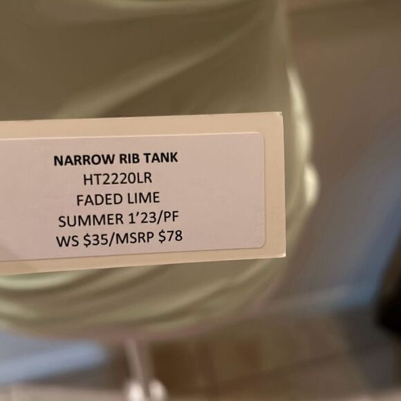 Monroe Women's Size M Narrow Rib Tank Faded Lime Green Casual Basic New - Picture 5 of 6